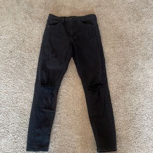 Topshop Ripped Black Skinny Jean